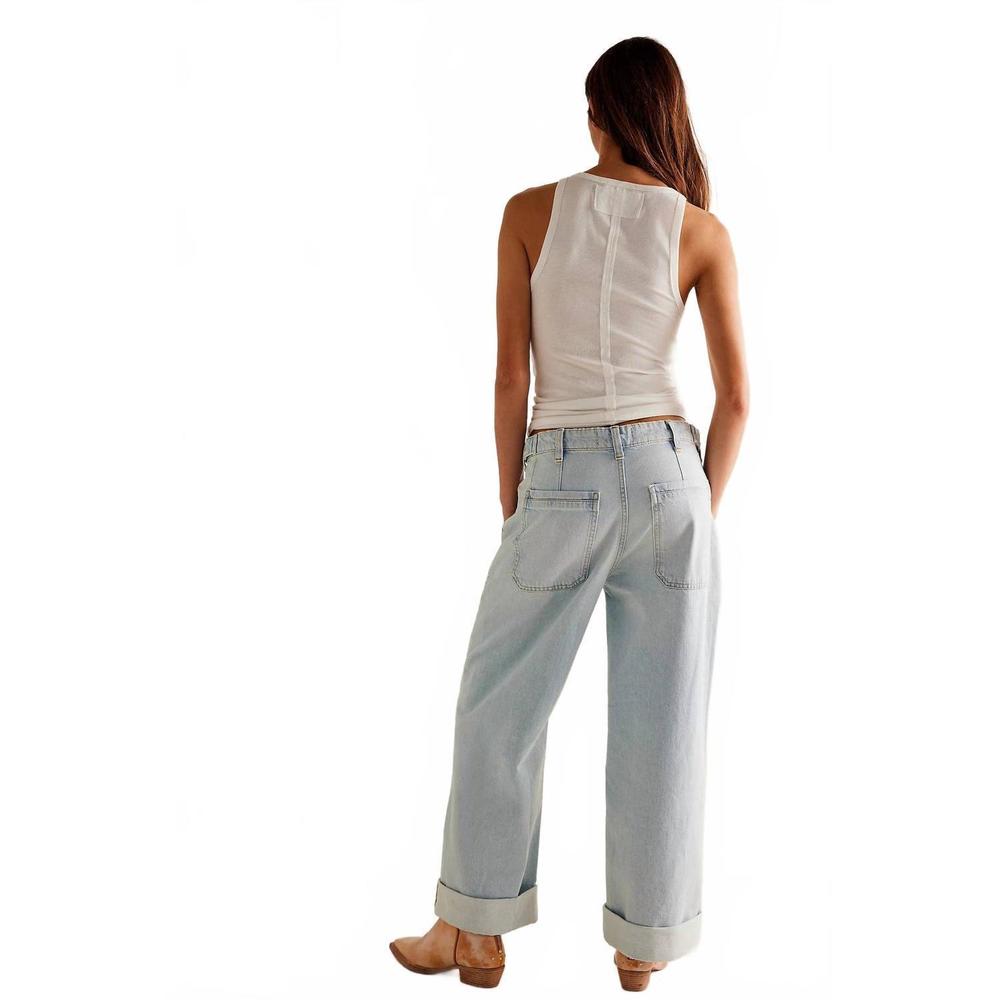 NEW FREE PEOPLE palmer cuffed jeans in daydream blue - Picture 3 of 4